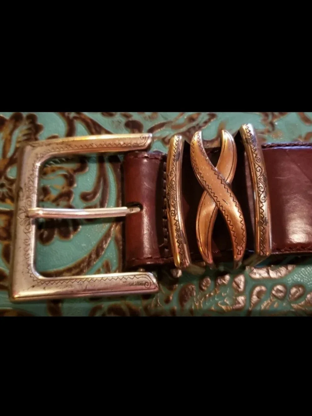 Vintage Braided Brighton BeltTwo-Tone, Gold & Silver Hardware